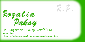 rozalia paksy business card